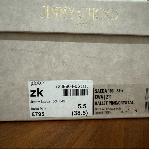 Jimmy Choo Saeda 100 Crystal Ballet Pink Suede Shoes 38.5 - Picture 8 of 9